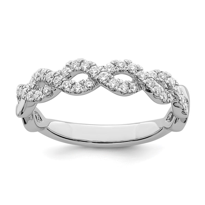 14K White Gold True Origin 1/3 Carat Lab Grown Diamond Vs D E F Intertwined Band