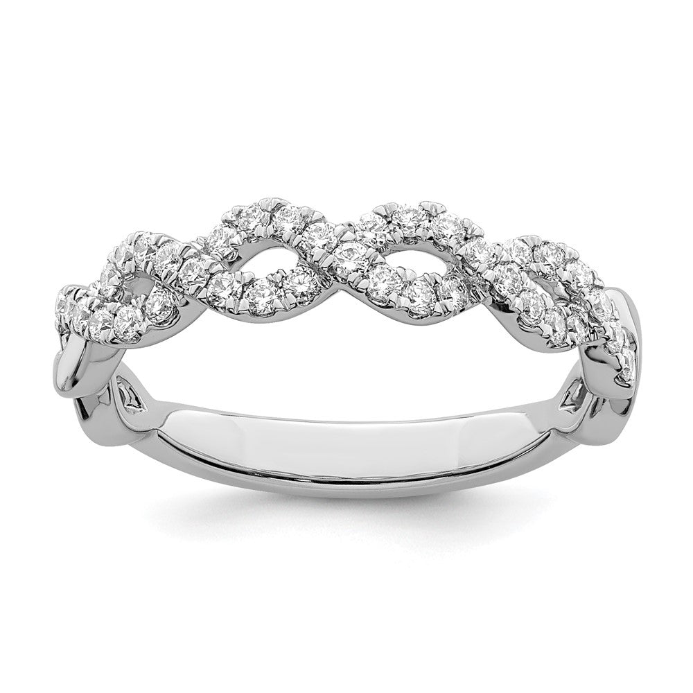 14K White Gold Real Diamond Band