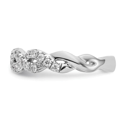 True Origin 14K White Gold 1/2 carat Lab Grown Diamond VS+ F+ Intertwined Complete Wedding Band Ring