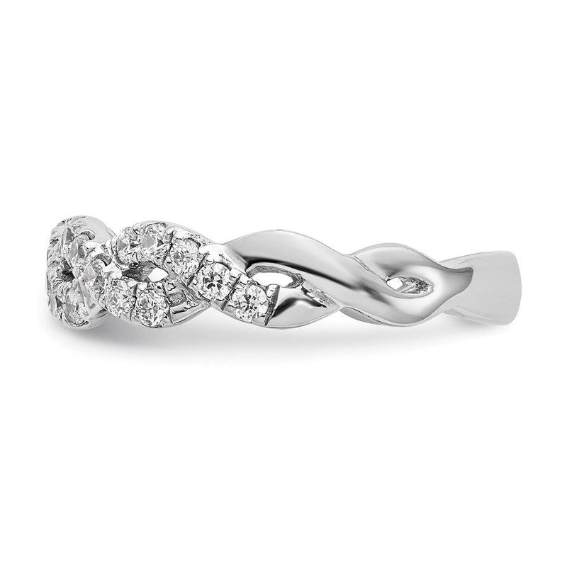 True Origin 14K White Gold 1/2 carat Lab Grown Diamond VS+ F+ Intertwined Complete Wedding Band Ring