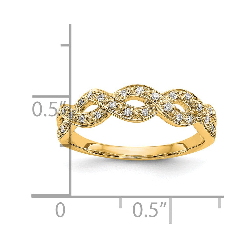 14K Yellow Gold Real Diamond Band