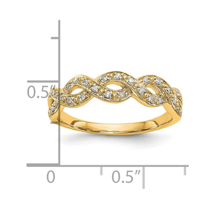 14K Yellow Gold Real Diamond Band