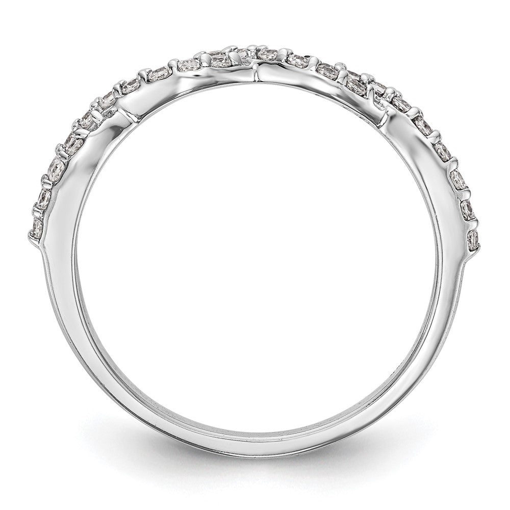 14K White Gold Real Diamond Band