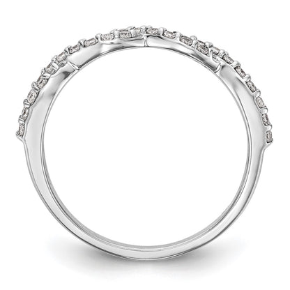 14K White Gold Real Diamond Band