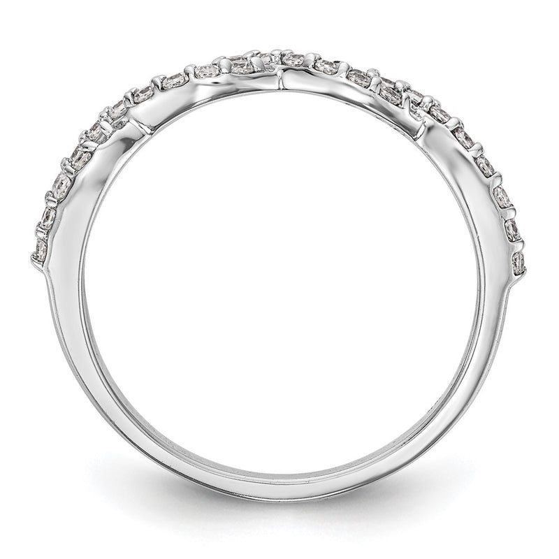 14K White Gold Real Diamond Band