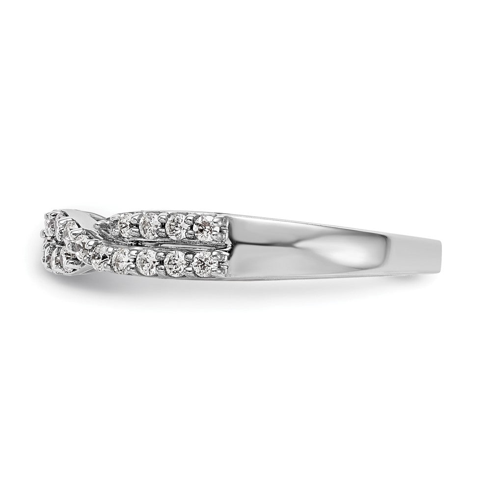 14K White Gold Real Diamond Band