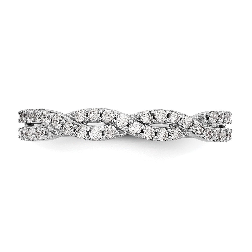 14K White Gold Real Diamond Band