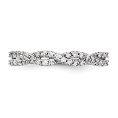 14K White Gold Real Diamond Band