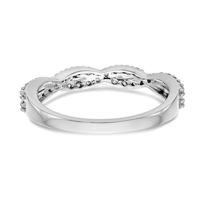 14K White Gold Real Diamond Band