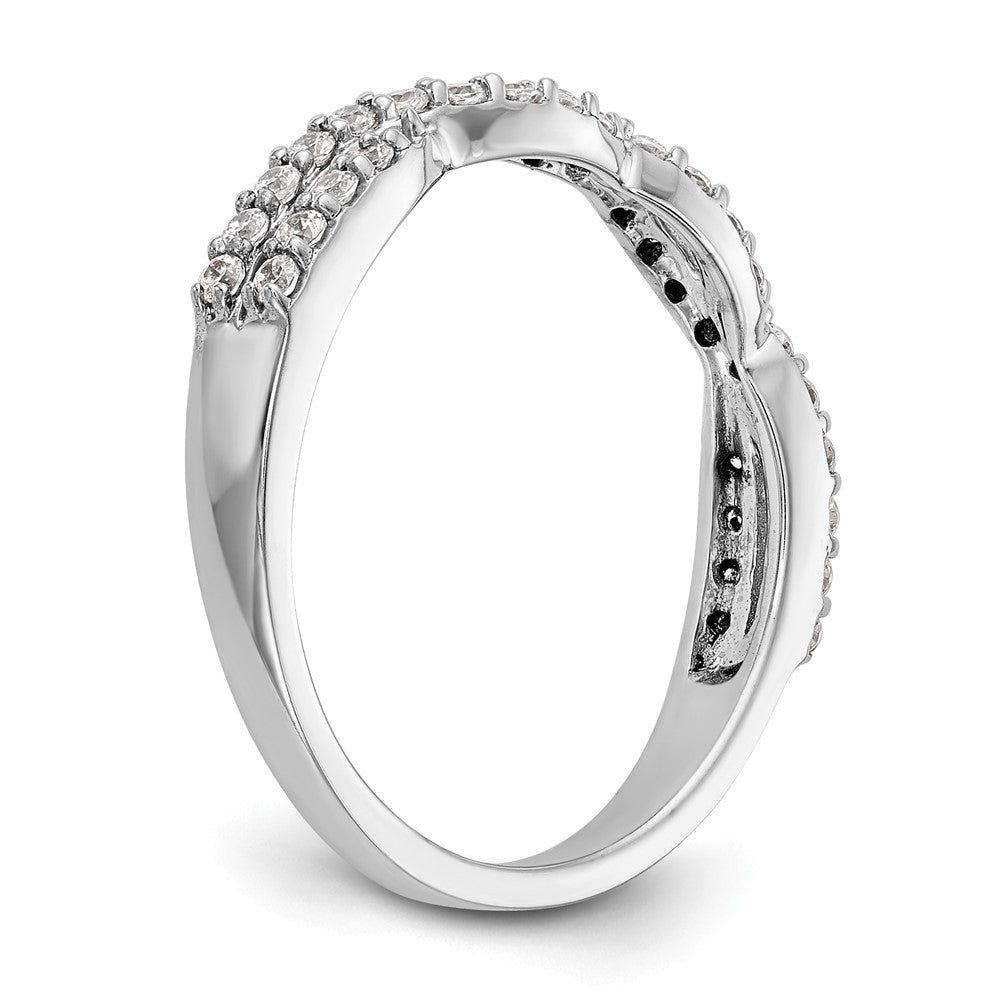 14K White Gold Real Diamond Band