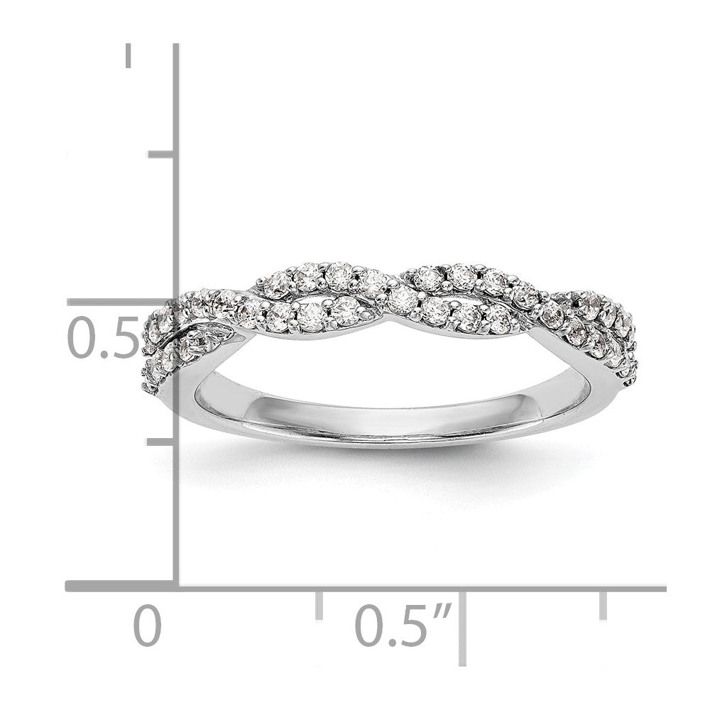 14K White Gold Real Diamond Band
