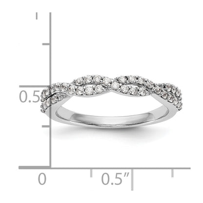 14K White Gold Real Diamond Band