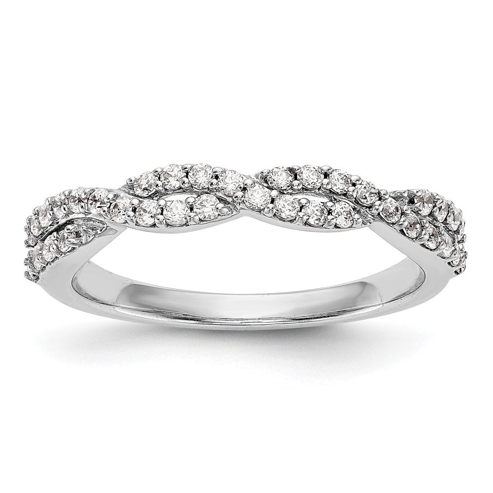 14K White Gold Real Diamond Band