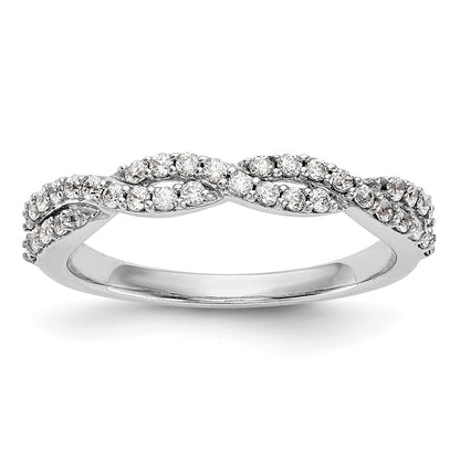 14K White Gold Real Diamond Band