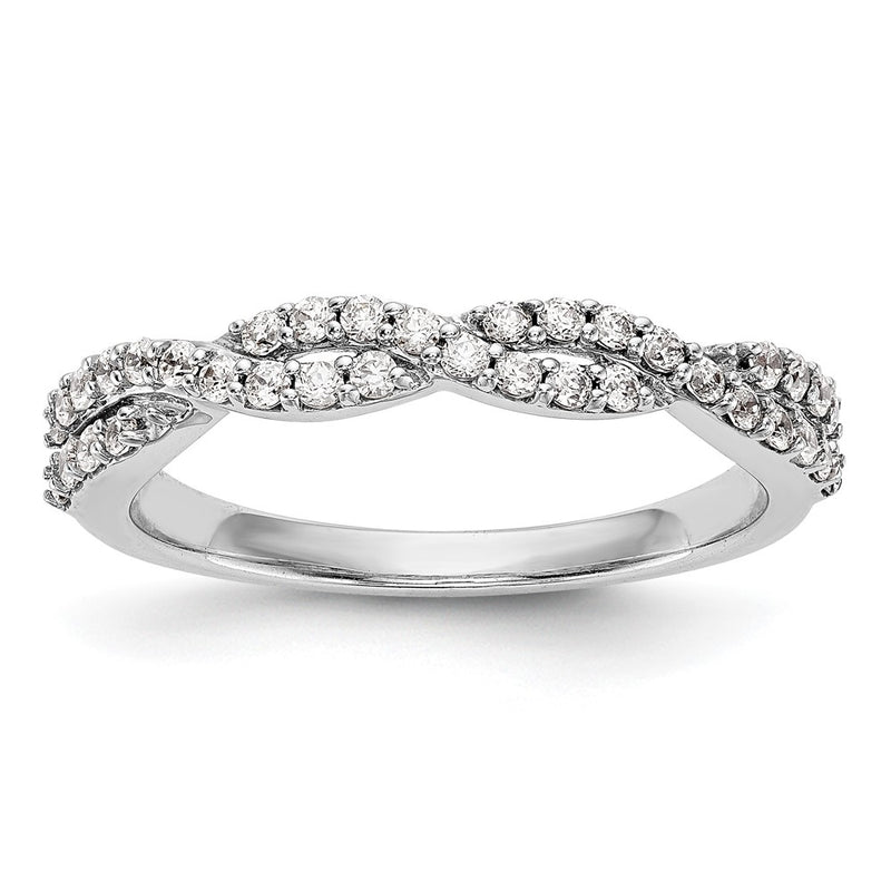 14K White Gold Real Diamond Band