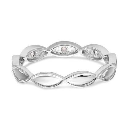 14K White Gold Real Diamond Band