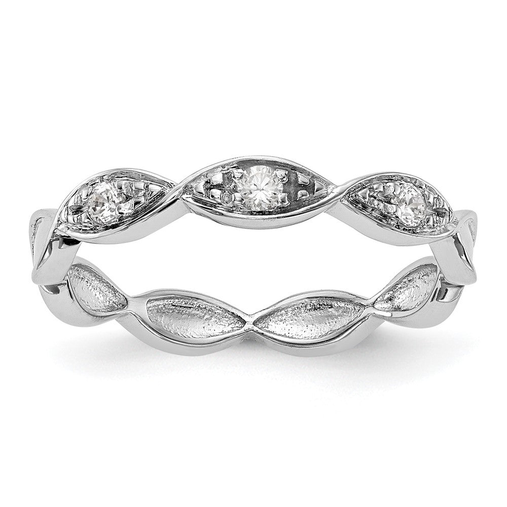 14K White Gold Real Diamond Band