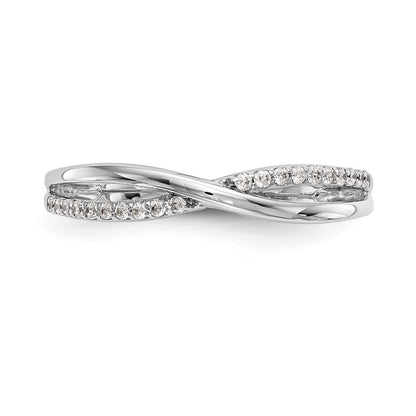14K White Gold Real Diamond Band