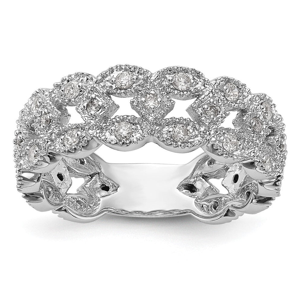 14k White Gold 1/2 Ct. Lab Grown Diamond VS/SI+ G+ Link Band Ring
