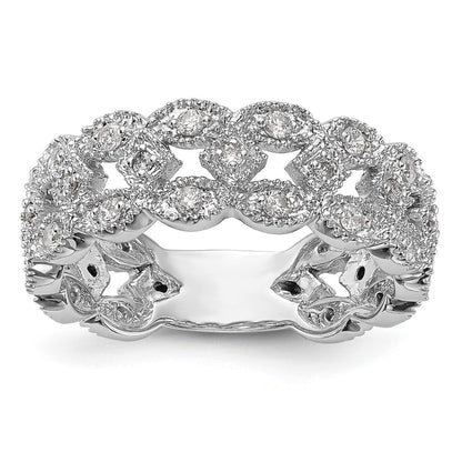 14k White Gold 1/2 Ct. Lab Grown Diamond VS/SI+ G+ Link Band Ring