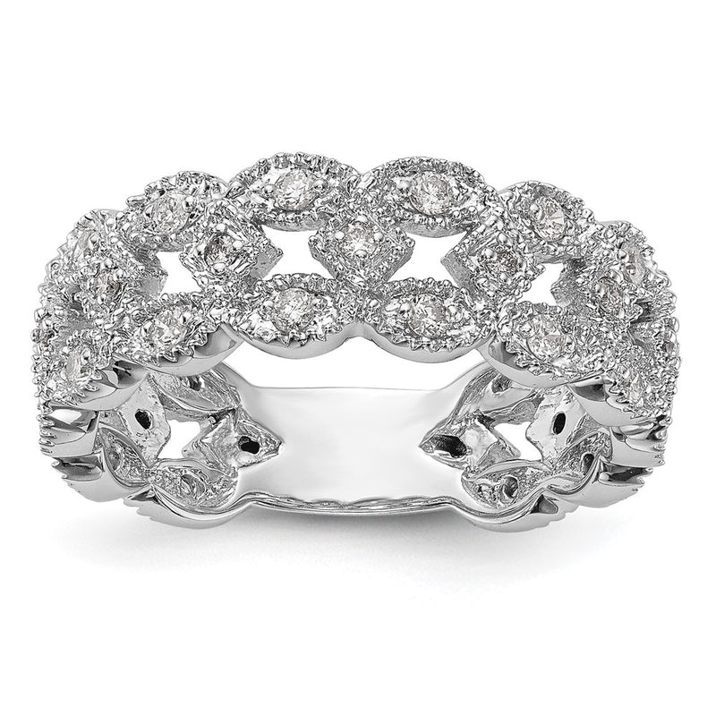 14k White Gold 1/2 Ct. Lab Grown Diamond VS/SI+ G+ Link Band Ring