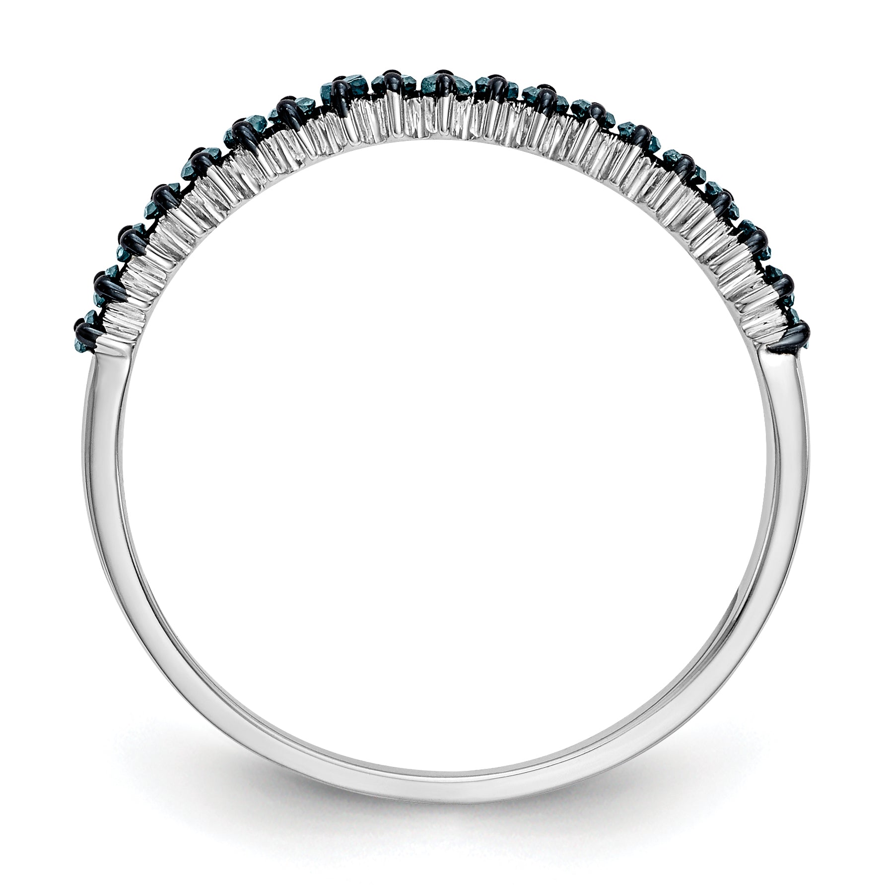 10K White Gold Blue Diamond Band