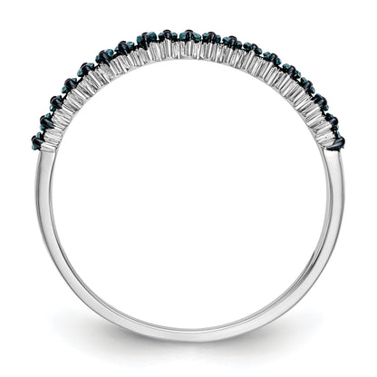 10K White Gold Blue Diamond Band