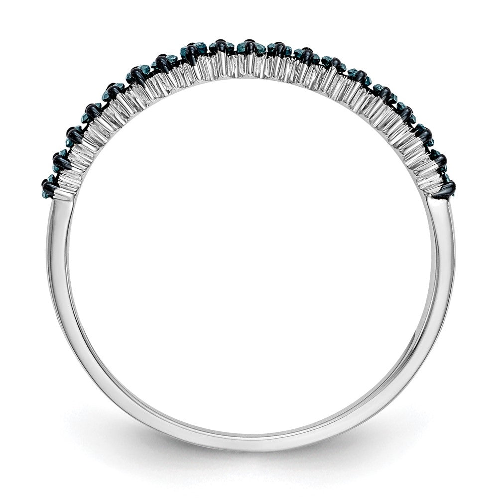 14K White Gold Blue Diamond Band