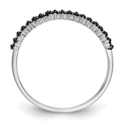 14K White Gold Blue Diamond Band