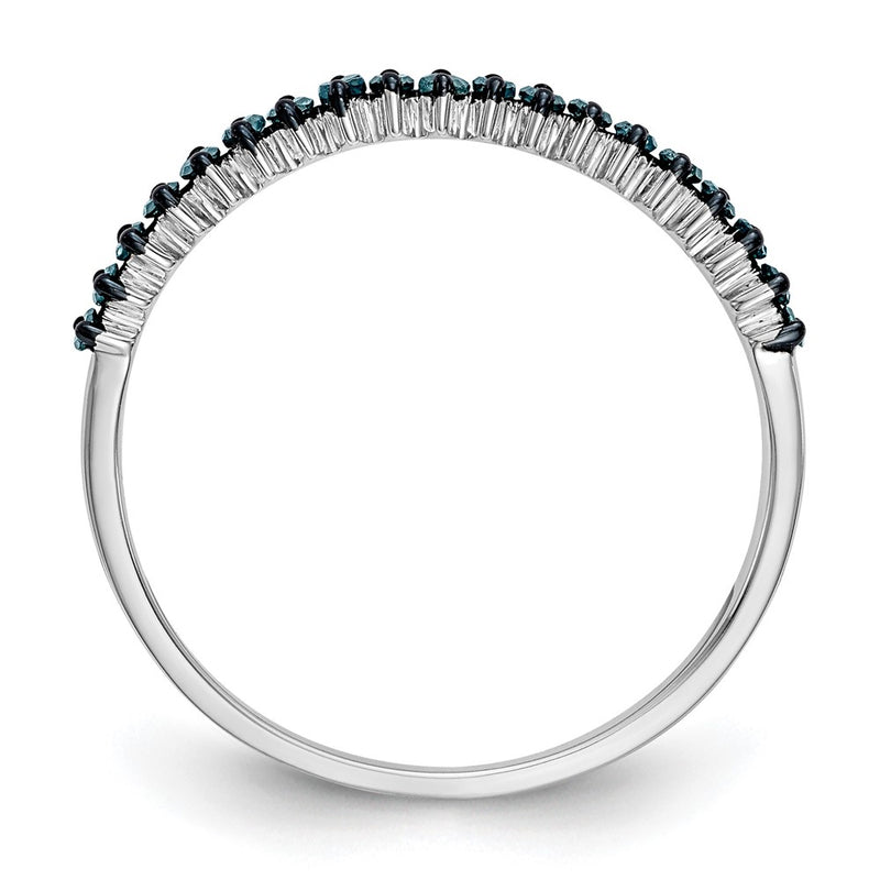 14K White Gold Blue Diamond Band