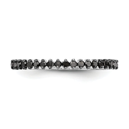 10K White Gold Blue Diamond Band