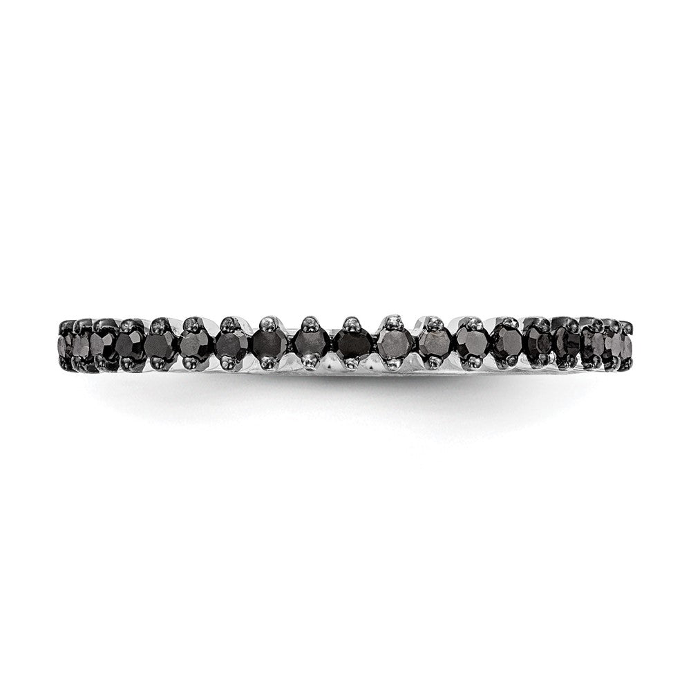 14K White Gold Blue Diamond Band