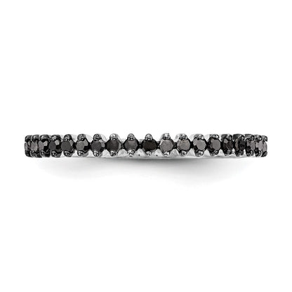 14K White Gold Blue Diamond Band