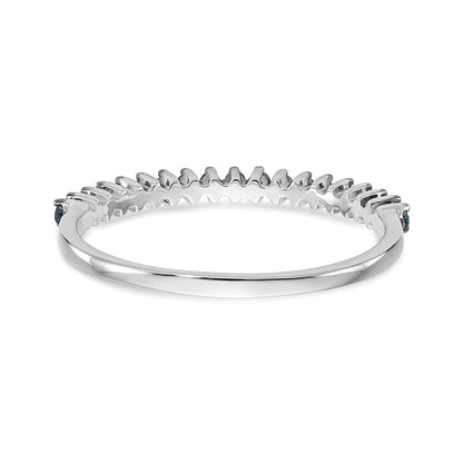 14K White Gold Blue Diamond Band