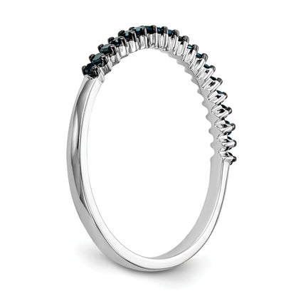 10K White Gold Blue Diamond Band