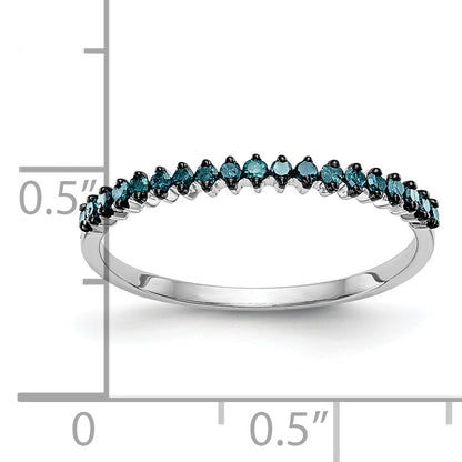 10K White Gold Blue Diamond Band