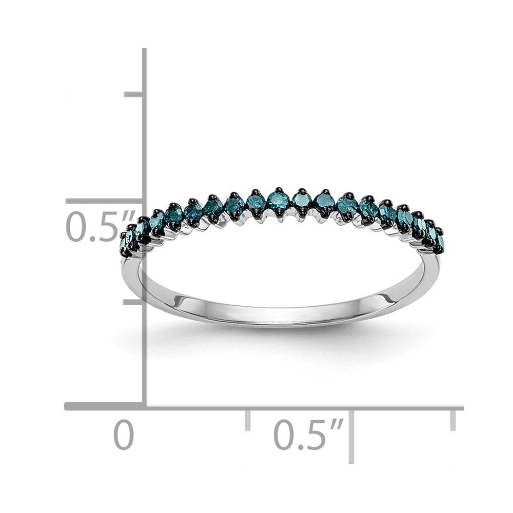 14K White Gold Blue Diamond Band
