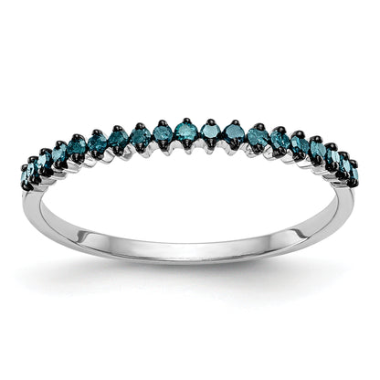 10K White Gold Blue Diamond Band