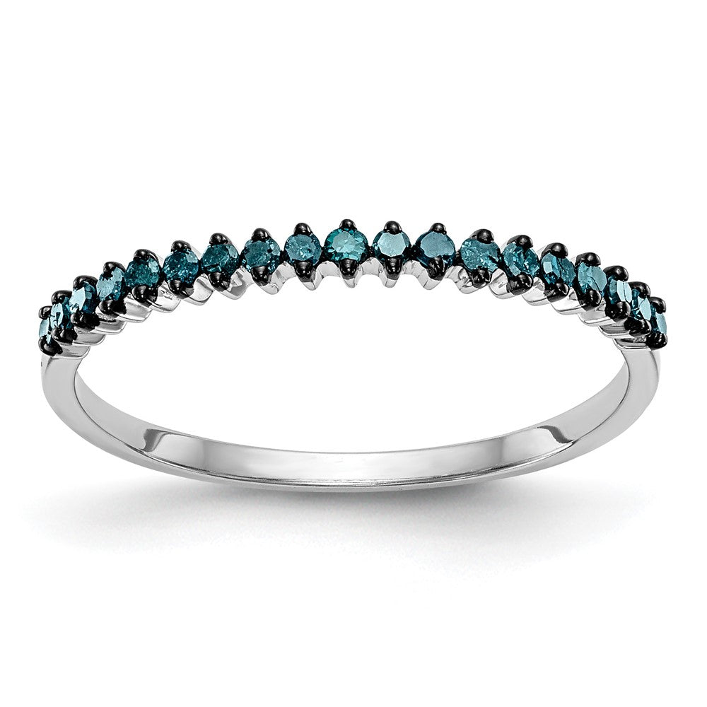 14K White Gold Blue Diamond Band