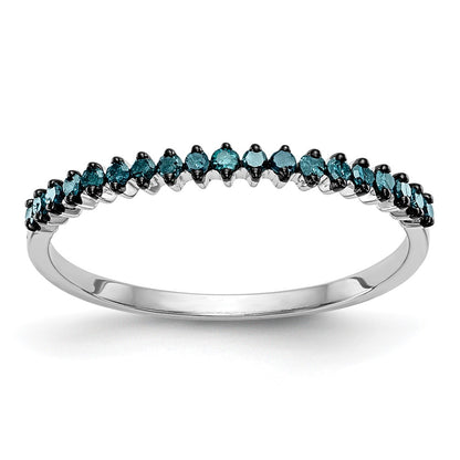 14K White Gold Blue Diamond Band