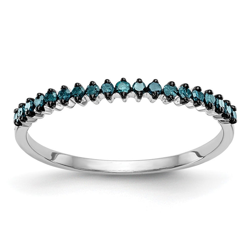 14K White Gold Blue Diamond Band