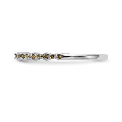 14K White Gold Yellow Diamond Band