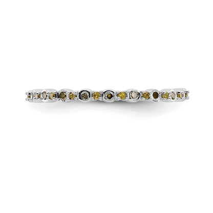14K White Gold Yellow Diamond Band