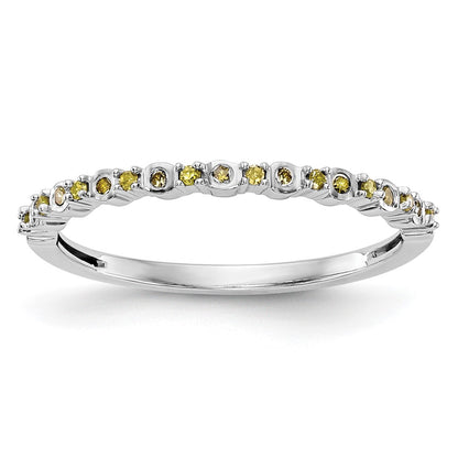 14K White Gold Yellow Diamond Band