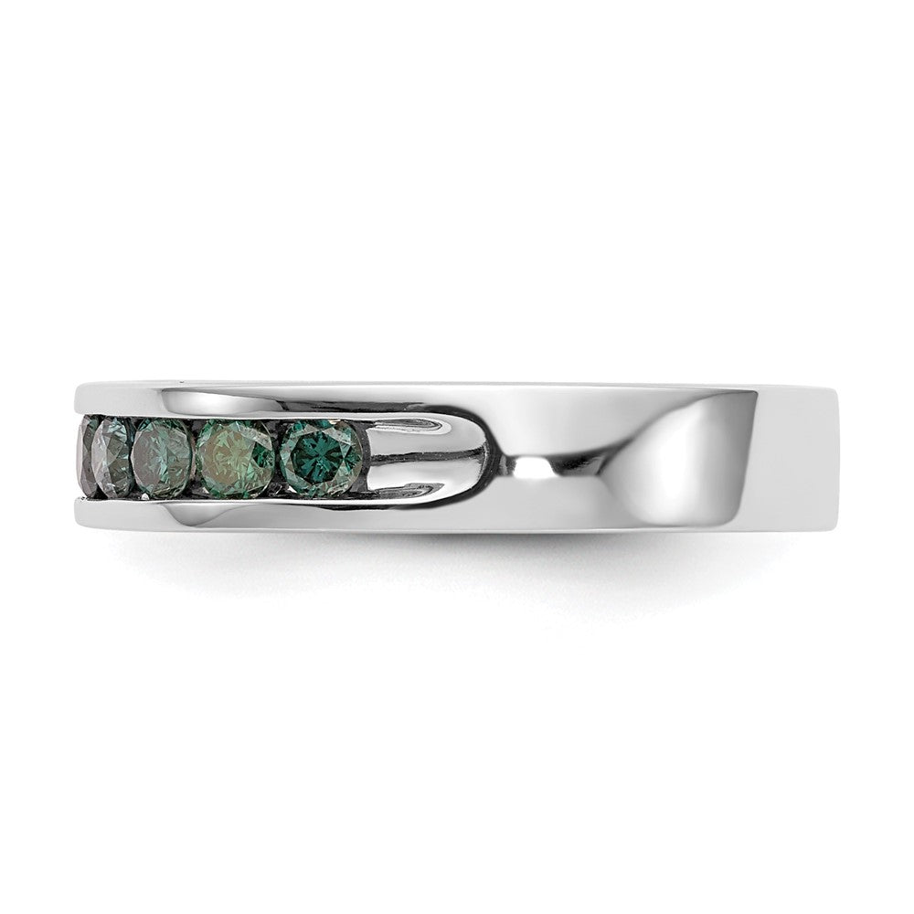 14K White Gold 3/4 Carat Blue Diamond Complete Channel Band