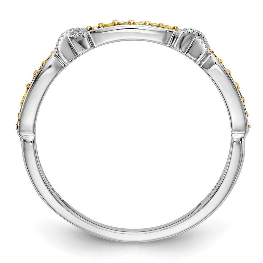 14K White Gold Yellow Diamond Wedding Band Ring
