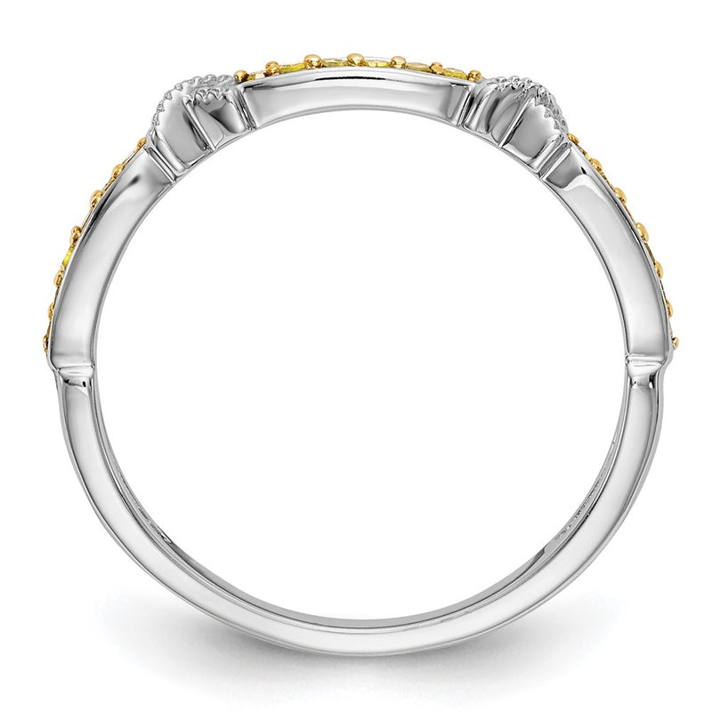 14K White Gold Yellow Diamond Wedding Band Ring