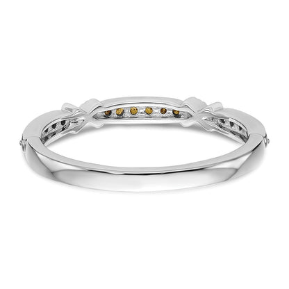 14K White Gold Yellow Diamond Wedding Band Ring