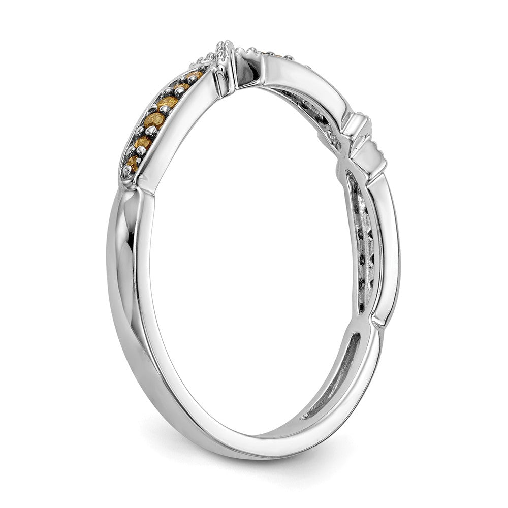 14K White Gold Yellow Diamond Wedding Band Ring