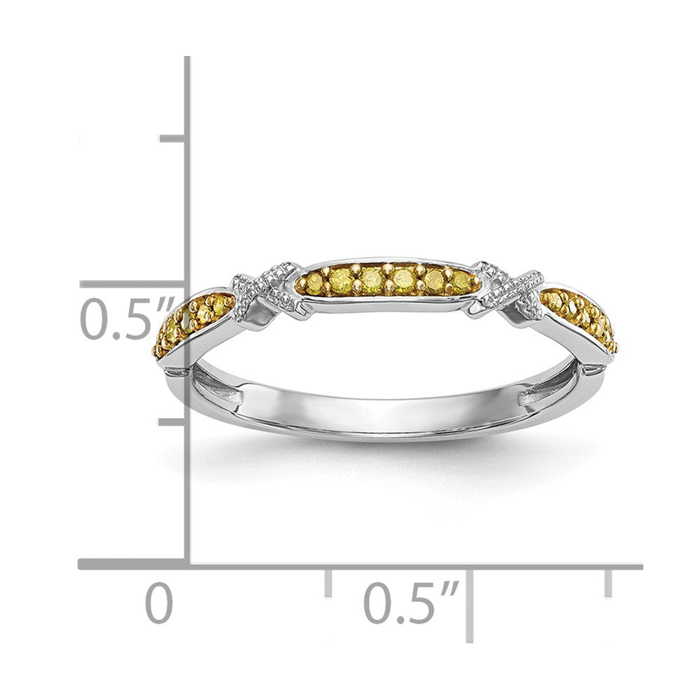 14K White Gold Yellow Diamond Wedding Band Ring